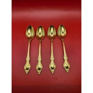 Set of 4 Golden Rexford Gold Electroplate Teaspoons 6.25” National Stainless